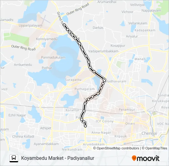 114P Bus Line Map