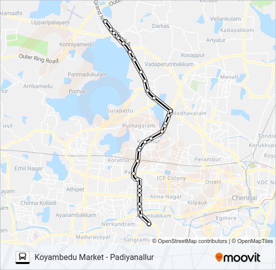 114P bus Line Map