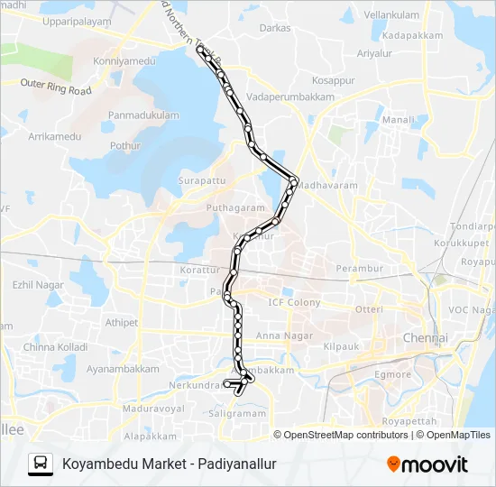 114P Bus Line Map
