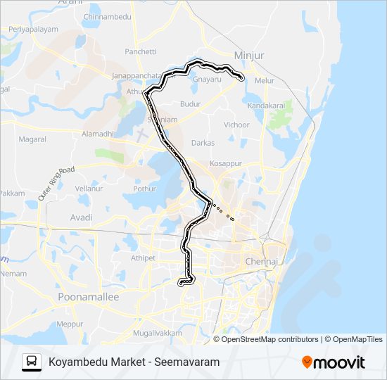 114S Bus Line Map