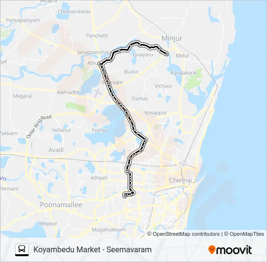 114S Bus Line Map