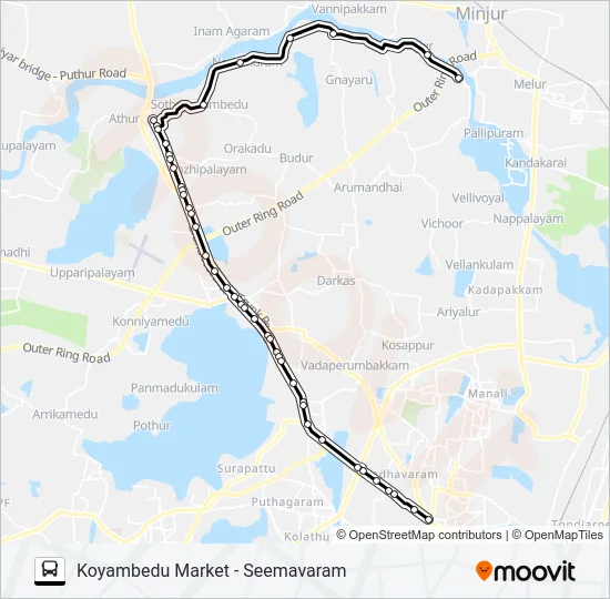 114S Bus Line Map