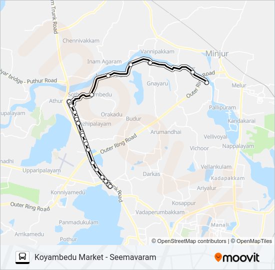 114S Bus Line Map