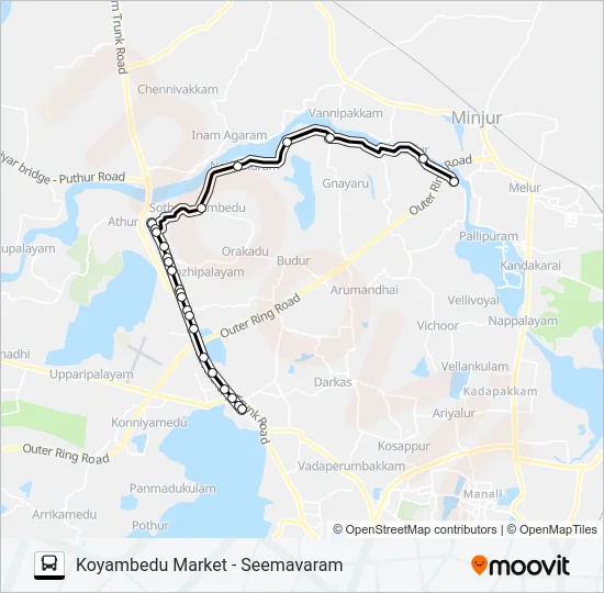 114S Bus Line Map