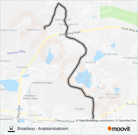 120A Bus Line Map