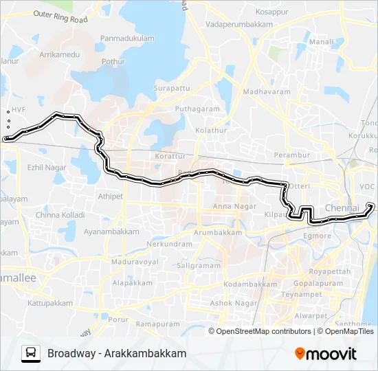 120A Bus Line Map