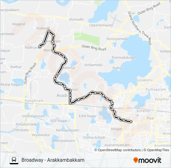 120A Bus Line Map