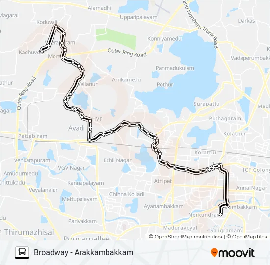 120A Bus Line Map