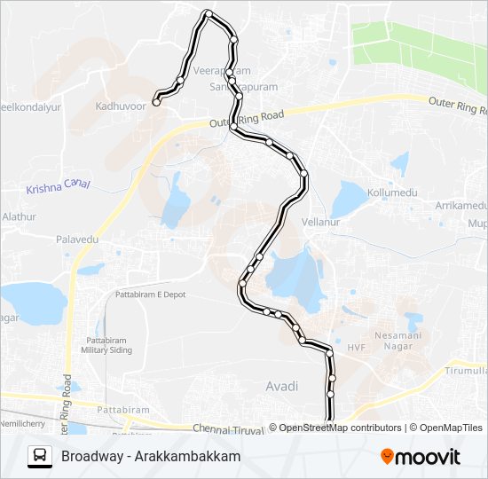 120A Bus Line Map