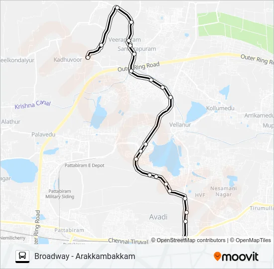 120A Bus Line Map