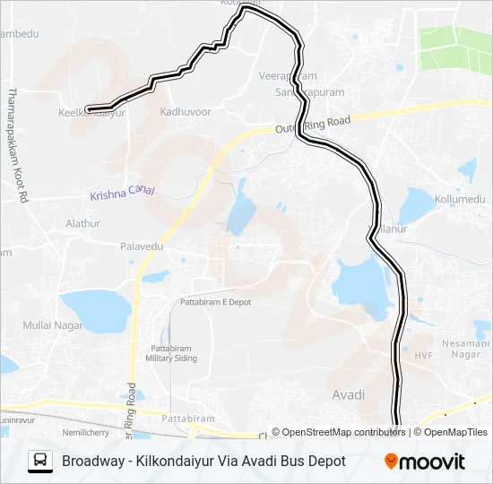 120E Bus Line Map