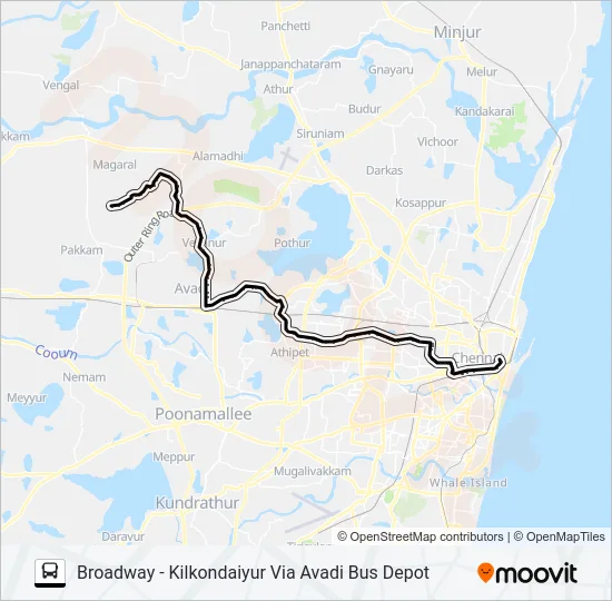 120E Bus Line Map