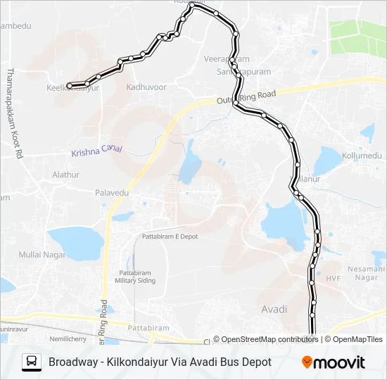120E Bus Line Map