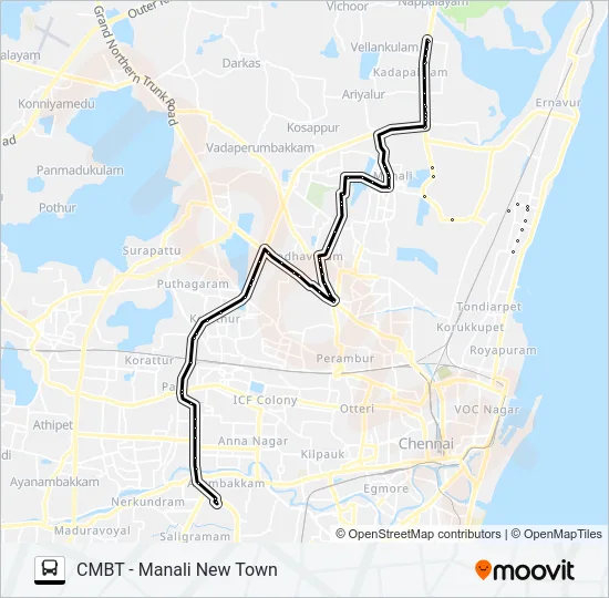 121D Bus Line Map