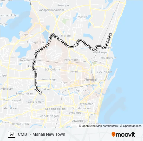 121D Bus Line Map