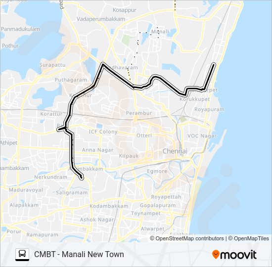 121D Bus Line Map