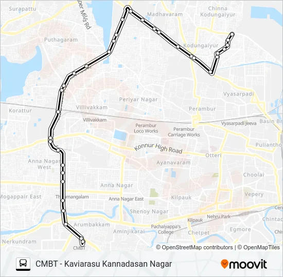 121G Bus Line Map