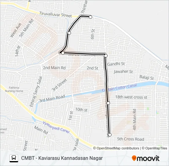 121G Bus Line Map