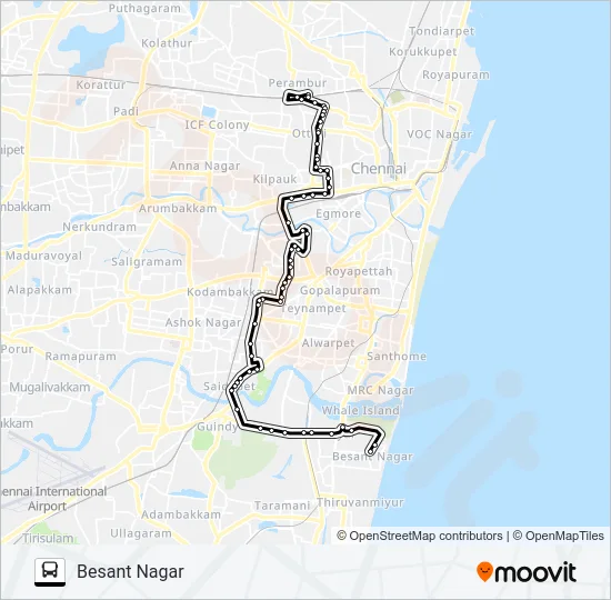 129C Bus Line Map