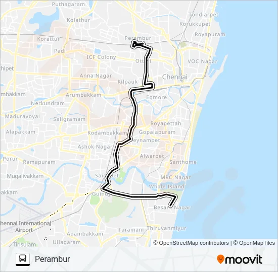 129C Bus Line Map