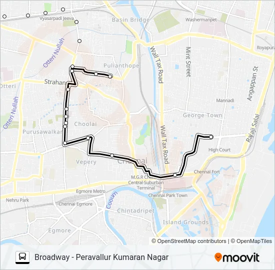 142B Bus Line Map