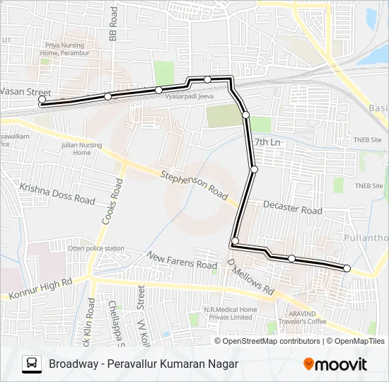 142B Bus Line Map