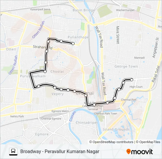 142B Bus Line Map