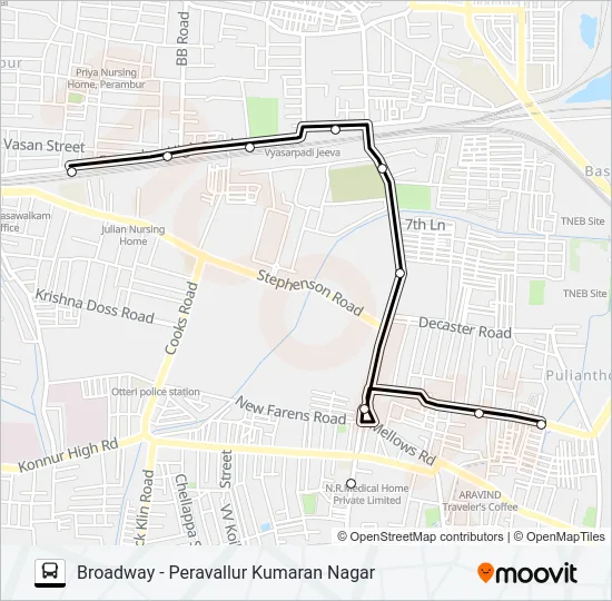 142B Bus Line Map
