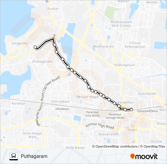 142P bus Line Map