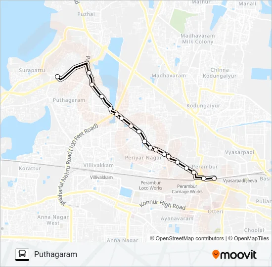 142P Bus Line Map