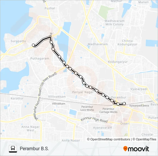 142P Bus Line Map