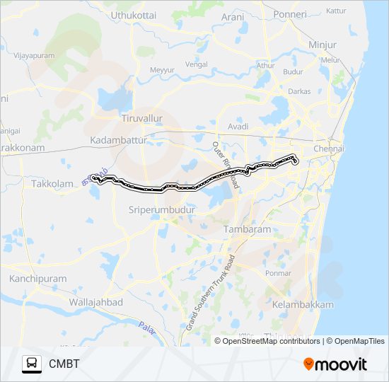 153P Bus Line Map