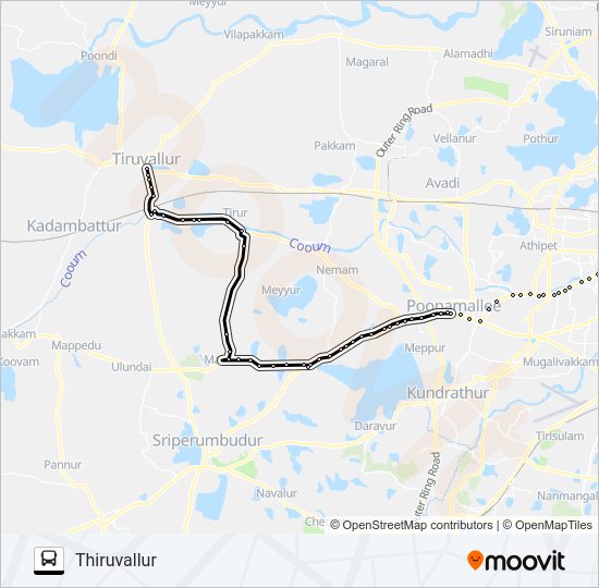 153T Bus Line Map