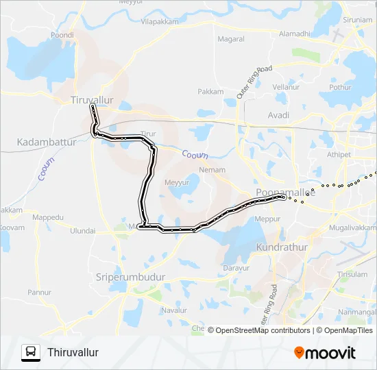 153T Bus Line Map