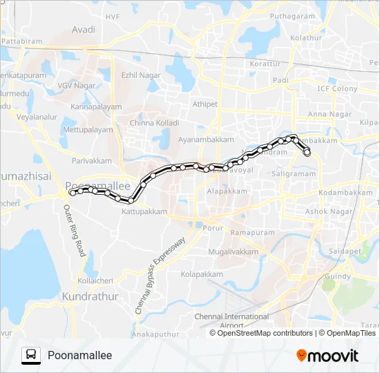 153T Bus Line Map