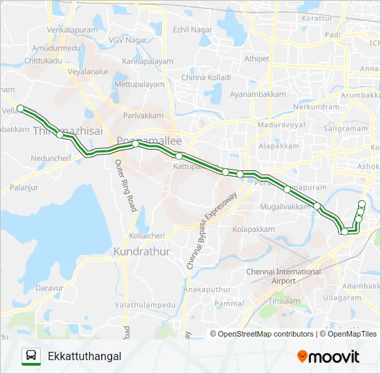 154E Bus Line Map