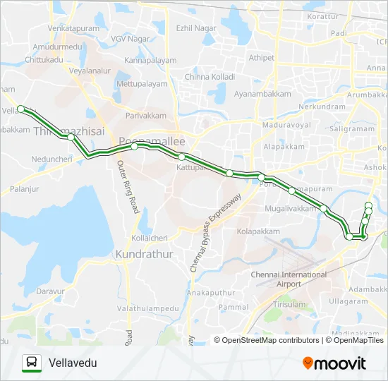 154E Bus Line Map