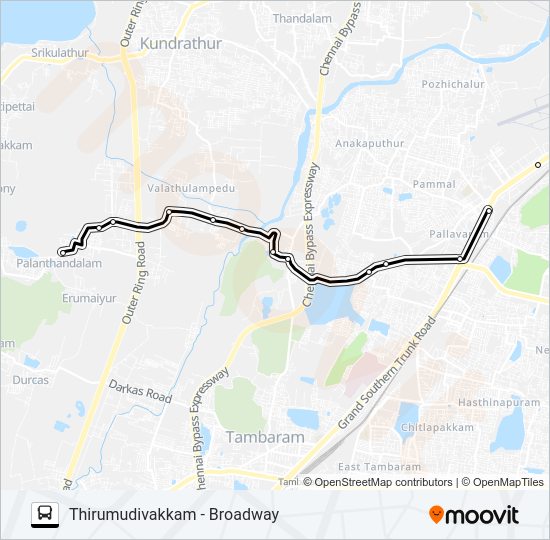 155A Bus Line Map