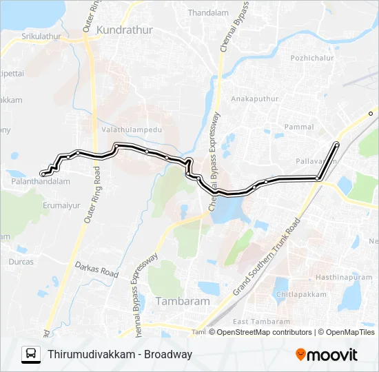 155A Bus Line Map