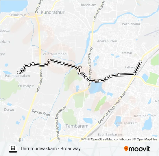 155A Bus Line Map
