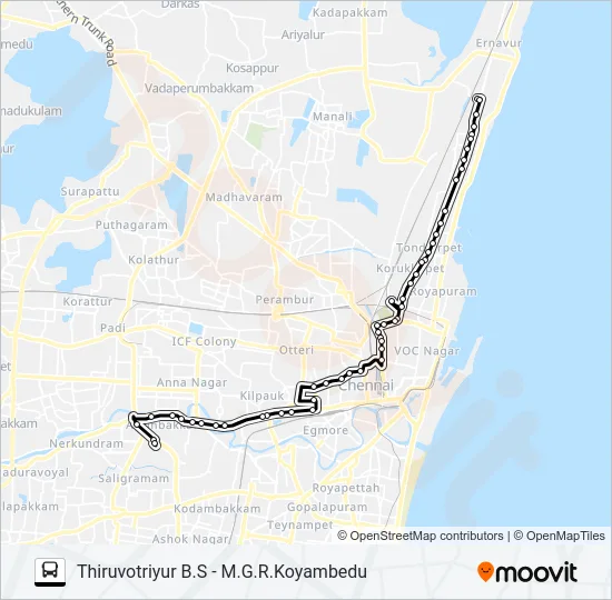 159A Bus Line Map