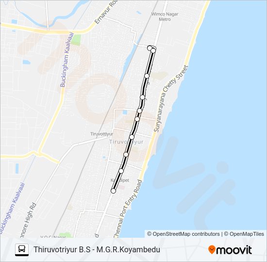 159A Bus Line Map