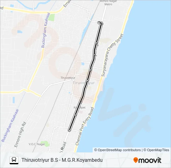 159A Bus Line Map