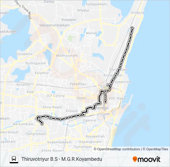 159A Bus Line Map