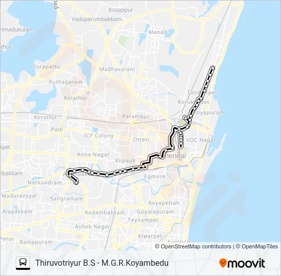 159A Bus Line Map