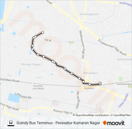 170K Bus Line Map