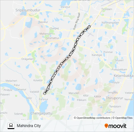 500E Bus Line Map