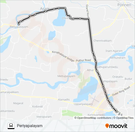 547A Bus Line Map