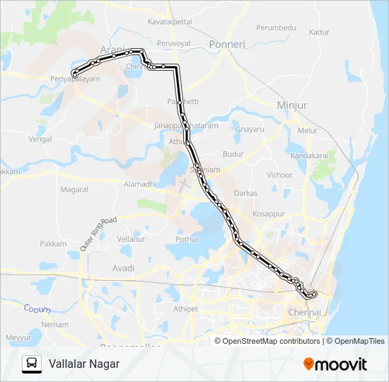547A Bus Line Map