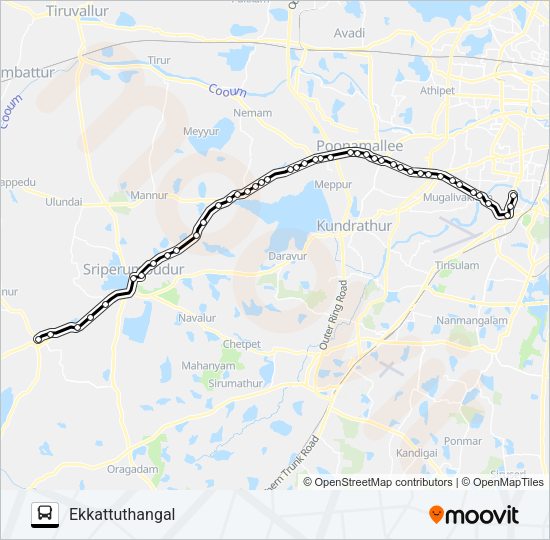 554B Bus Line Map